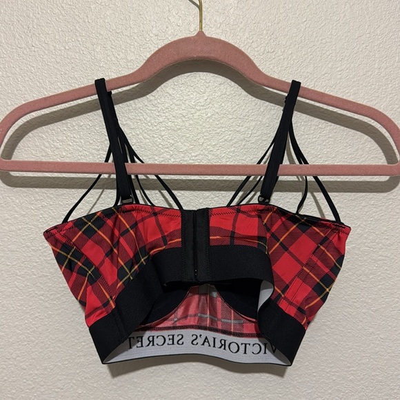 Victoria's Secret X BALMAIN Fashion Show Plaid Strappy Long Line Bra - Picture 5 of 7